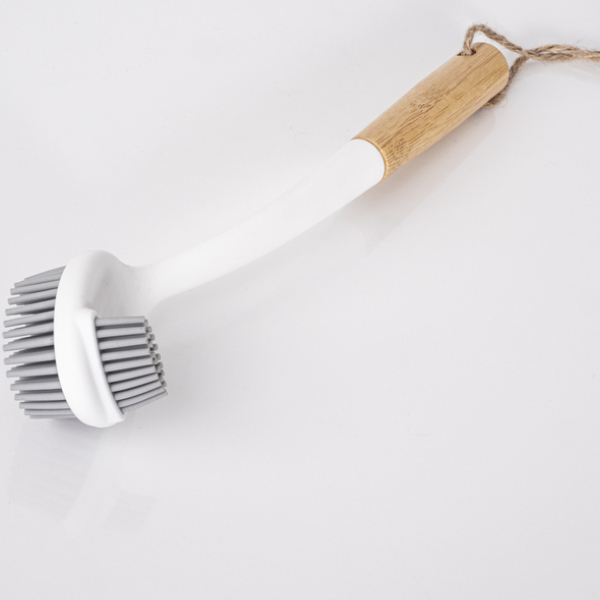 Holiday Travel Silikon-Spülbürste, mit Bambusgriff