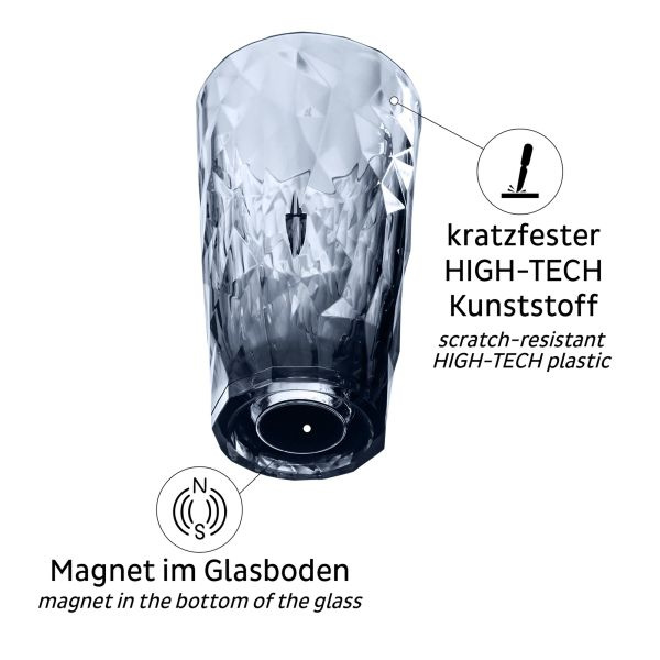 Silwy Magnet-Kunststoffgläser Longdrink 300 ml, 2er-Set, rauchgrau