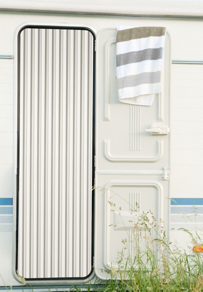 CONACORD Streifenvorhang, 200 x 90 cm grau-weiß