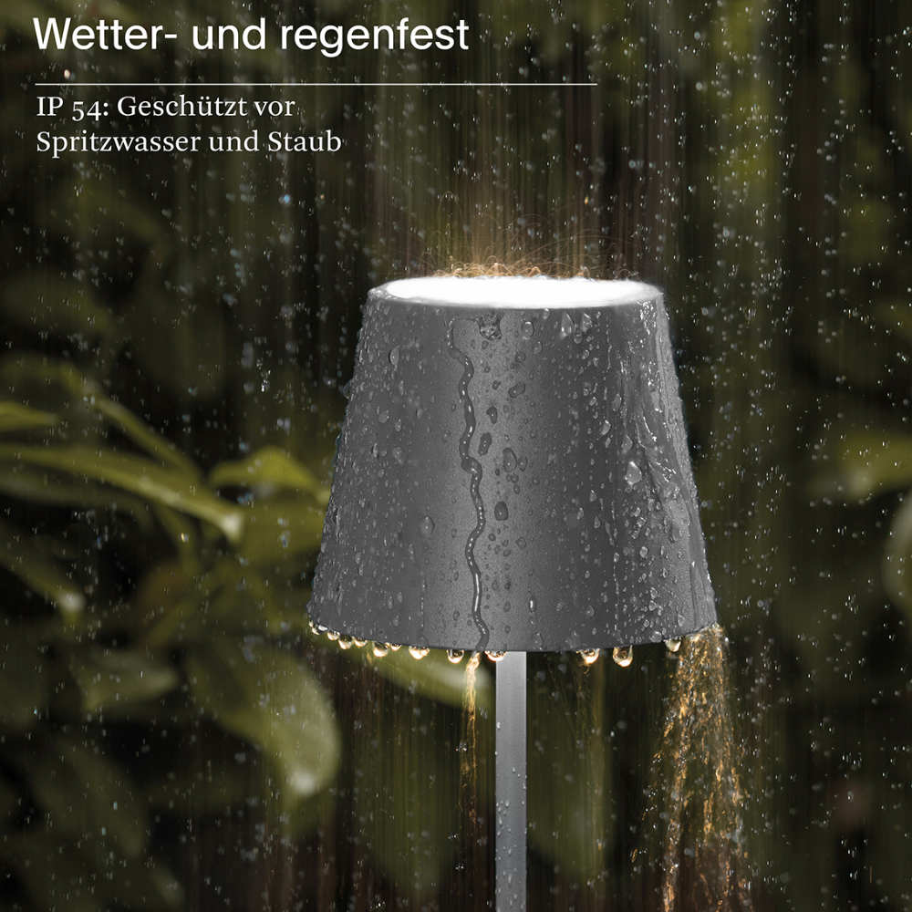 Sigor Akku-Tischleuchte Nuindie Mini 250 mm, anthrazit