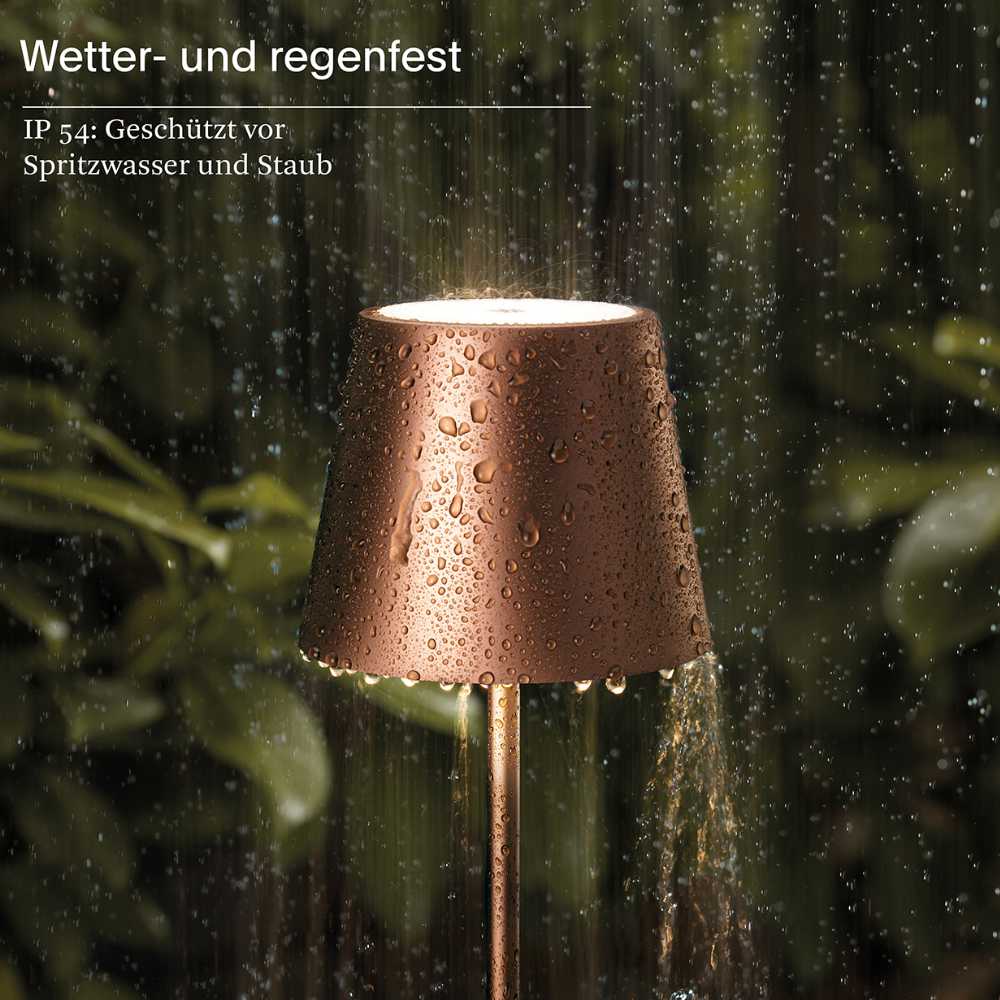 Sigor Akku-Tischleuchte Nuindie Mini 250 mm, bronze