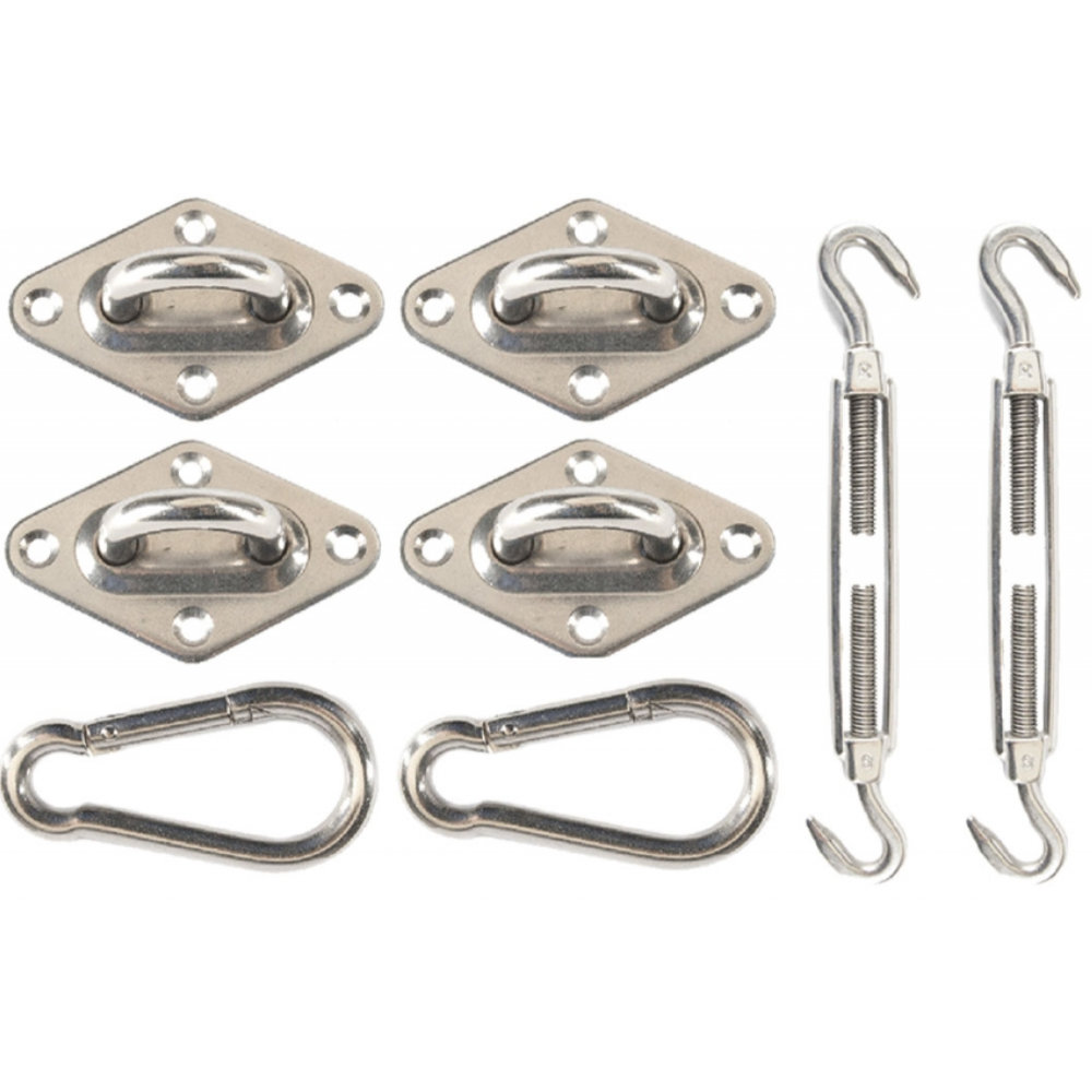 Travellife Befestigungskit für rechteckiges Schattentuch, silber