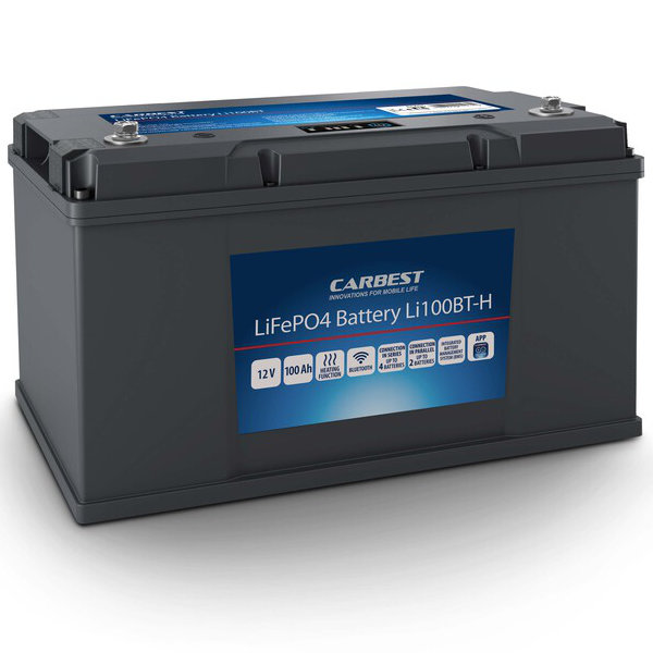 Carbest Lithium Batterie 100 Ah inkl. Bluetooth und Heizfunktion