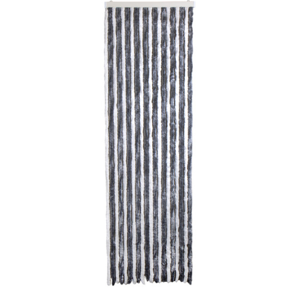Carbest Chenille-Flauschvorhang weiß/grau, 56 x 185 cm