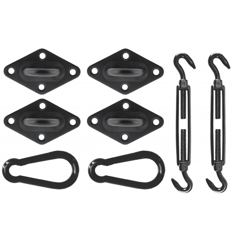 Travellife Befestigungskit für rechteckiges Schattentuch, schwarz