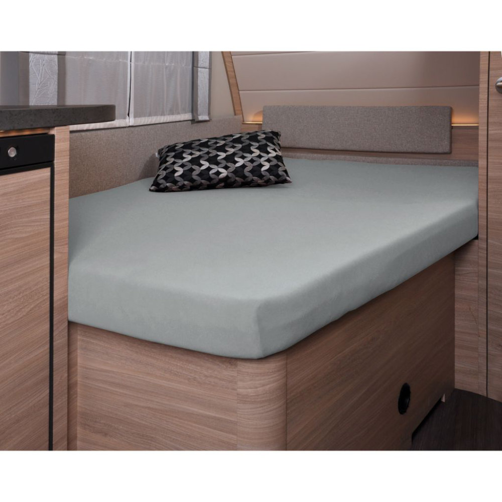 Genkinger Spannbettlaken französisches Bett Wohnwagen, silber
