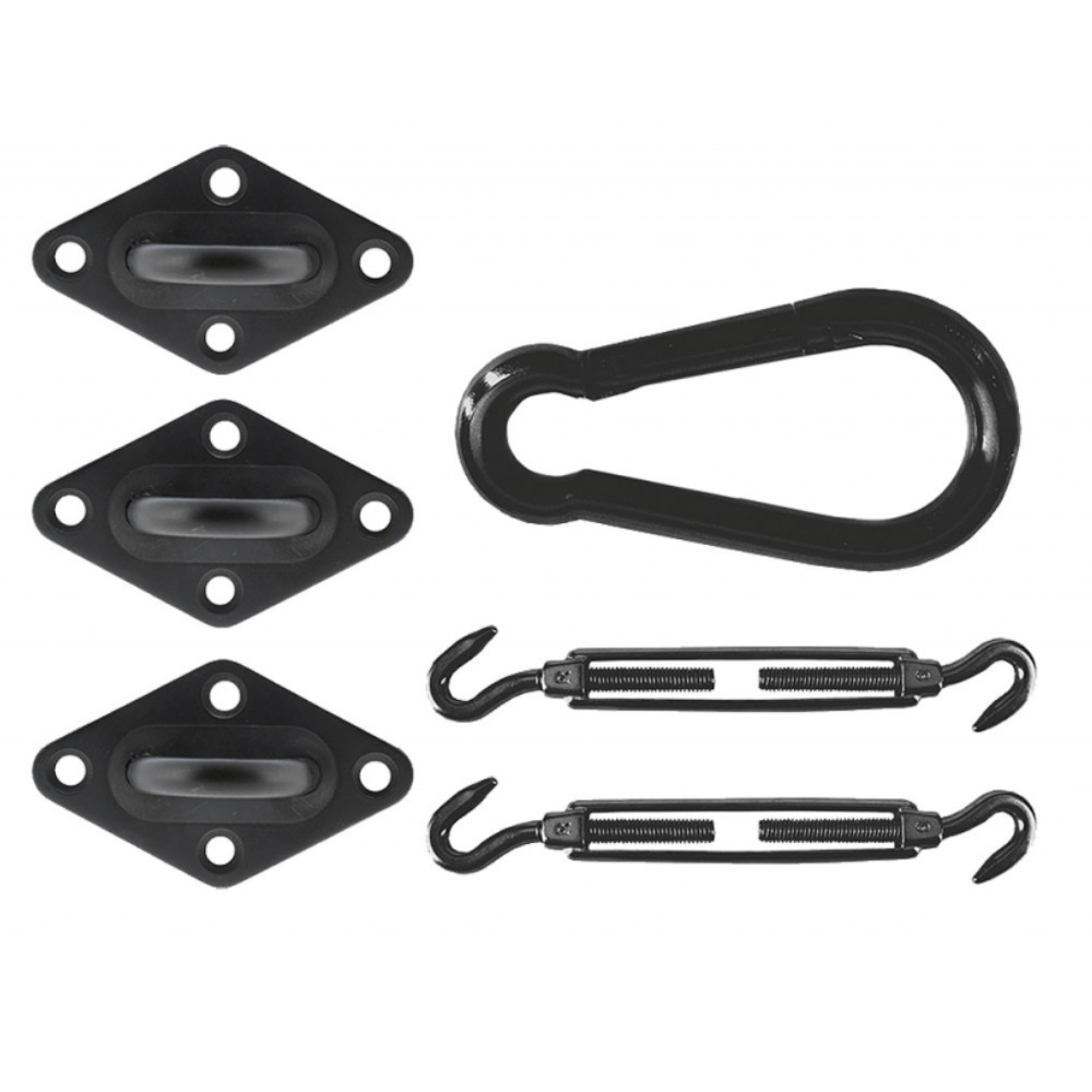 Travellife Befestigungskit für dreieckiges Schattentuch, schwarz