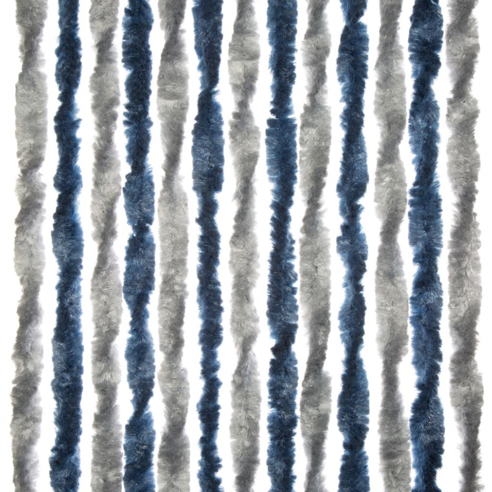 Brunner Chenille-Flauschvorhang blau/silber 56 x 175 cm