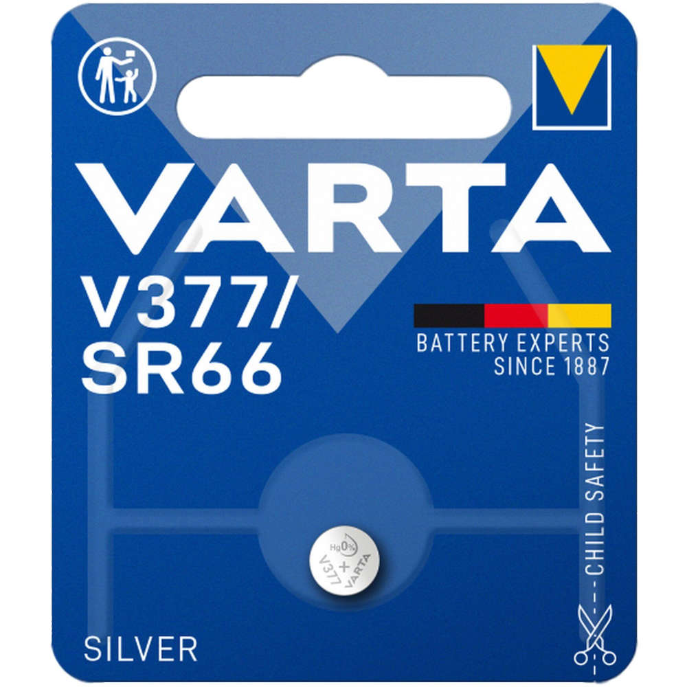 Varta Hightech-Lithium-Knopfzelle - Silver Coin Uhrenbatterie V377/SR66