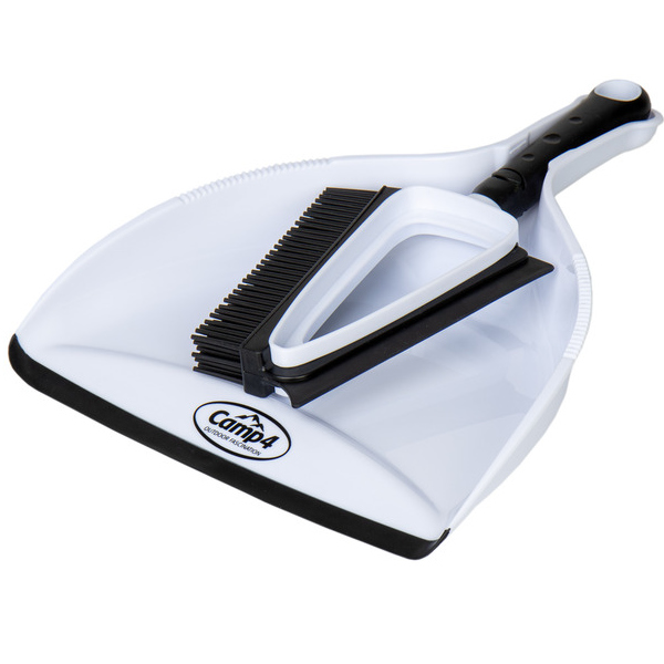 Camp4 Silikon-Handfeger und Kehrschaufel Set, weiß/schwarz