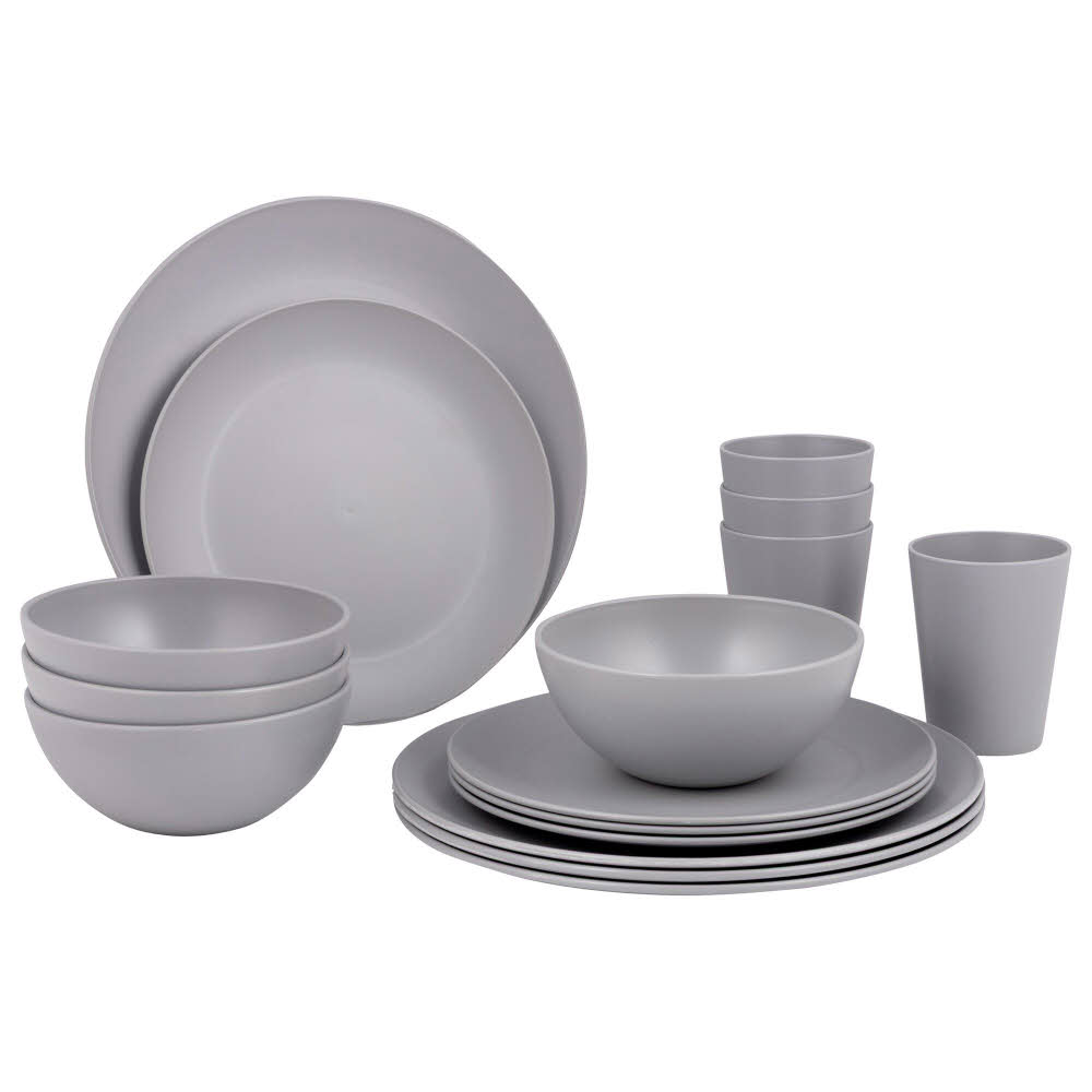 bo-camp Geschirrset Renew, 16-teilig, grau