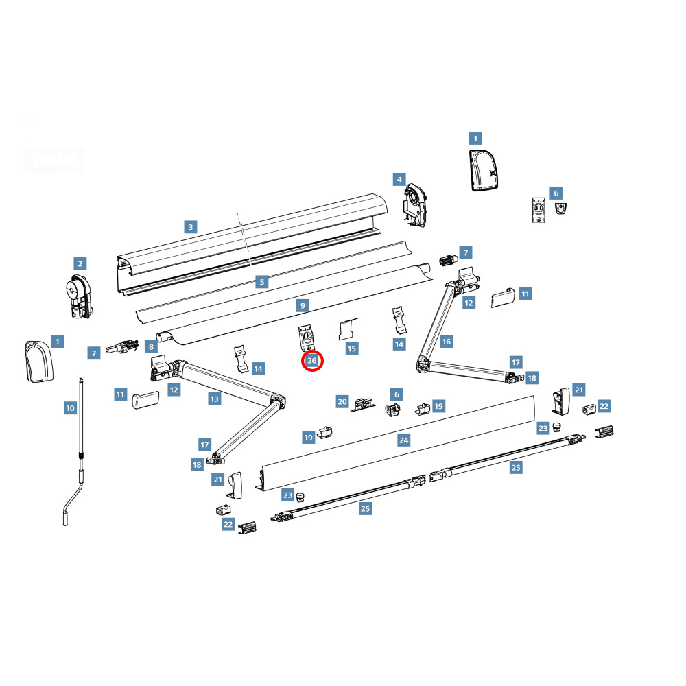 Thule Befestigungssatz Markisengehäuse für Spannstange 4200 (1500603626)