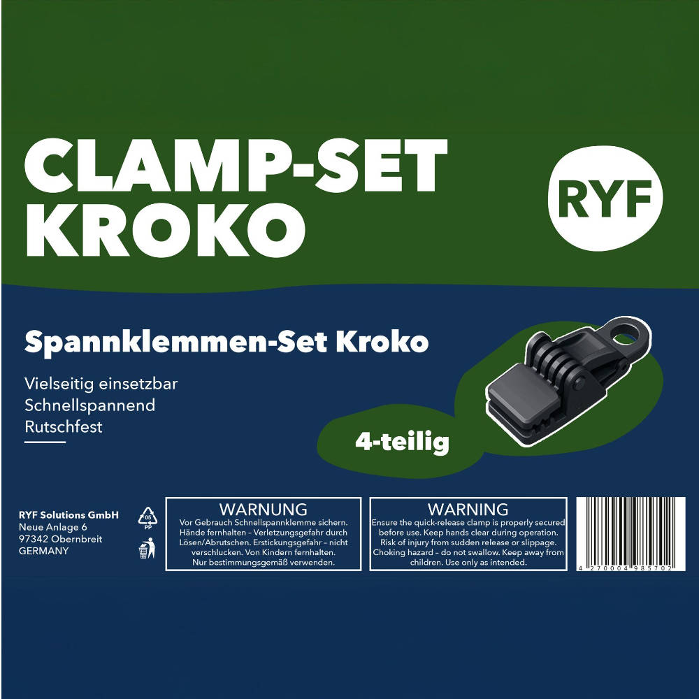 RYF Spannklemmen-Set Kroko mit Klappverschluss