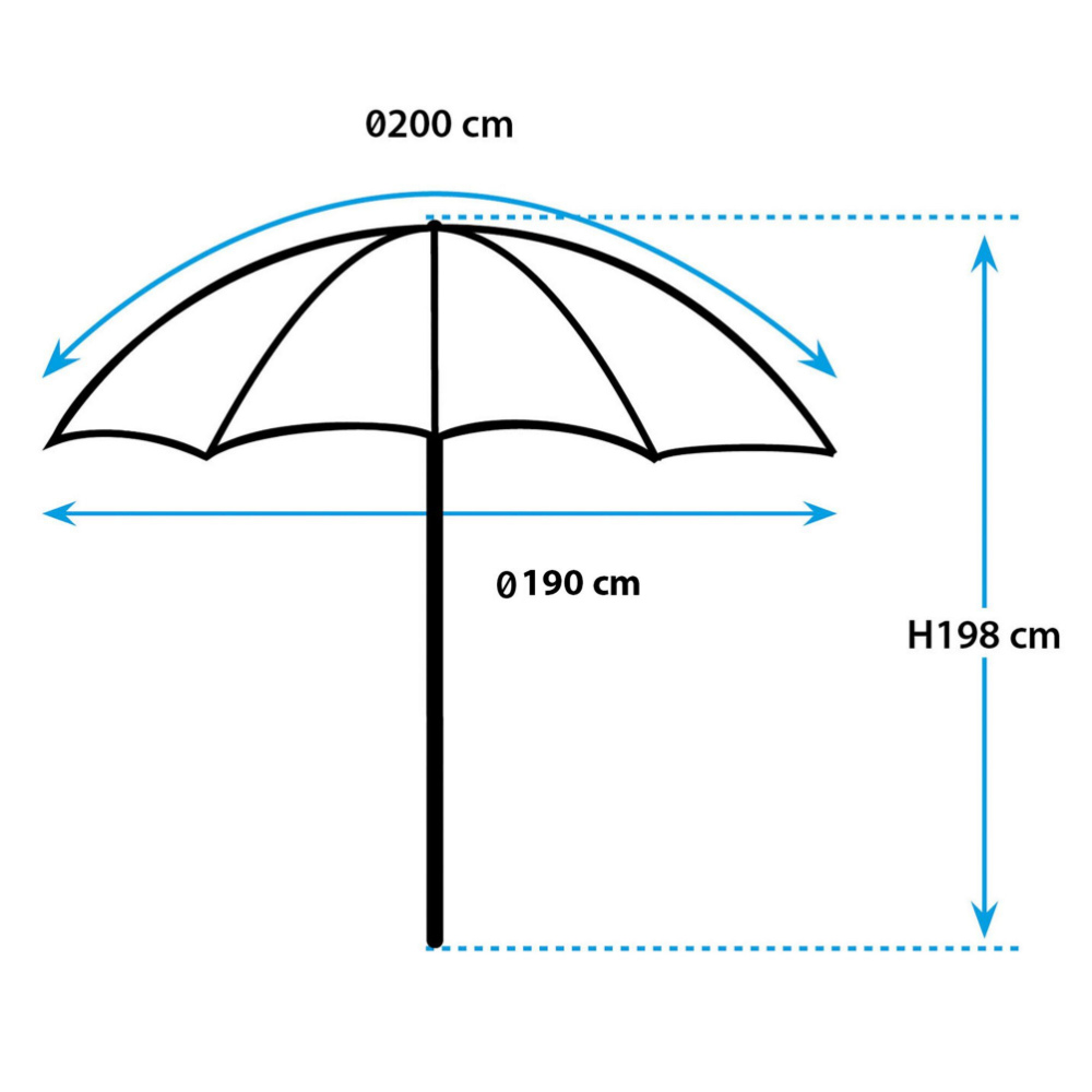 Brunner Sonnenschirm Sun Parsol farblich sortiert grau/ blau