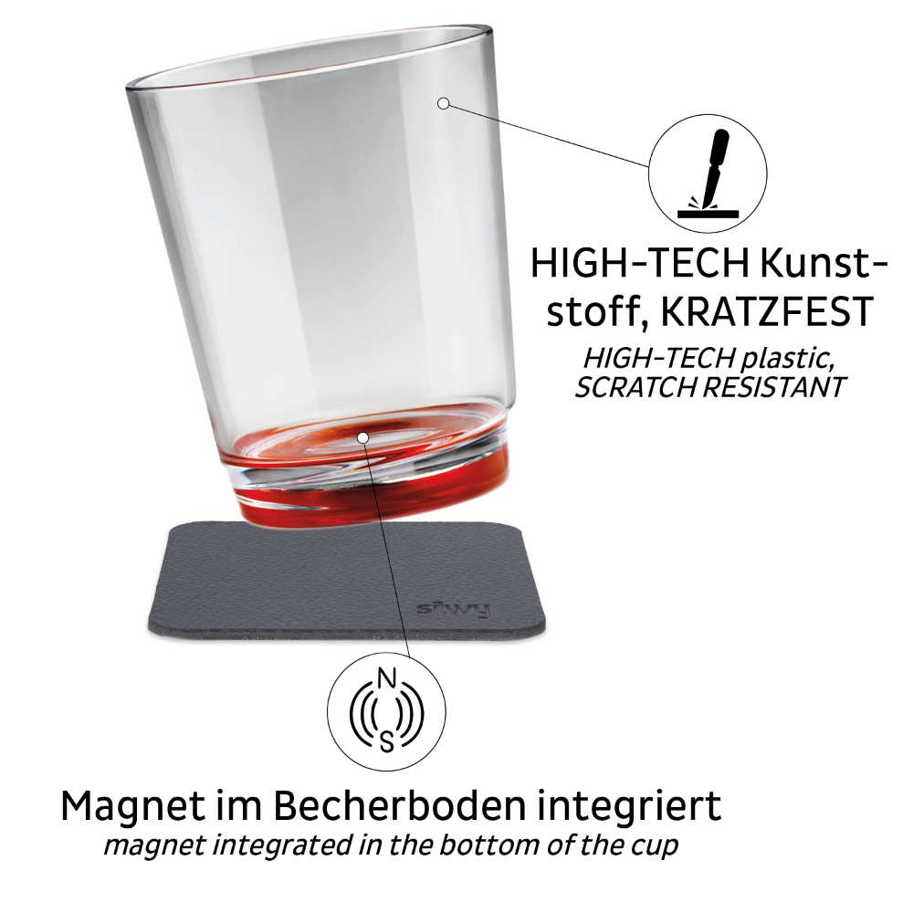 Silwy Magnet-Trinkbecher 250 ml, 2er-Set, ready red
