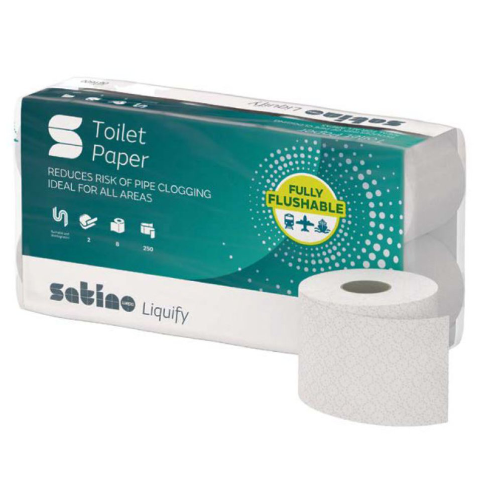 Toilettenpapier, 2-lagig, 250 Blatt (8 Rollen) für Campingtoiletten