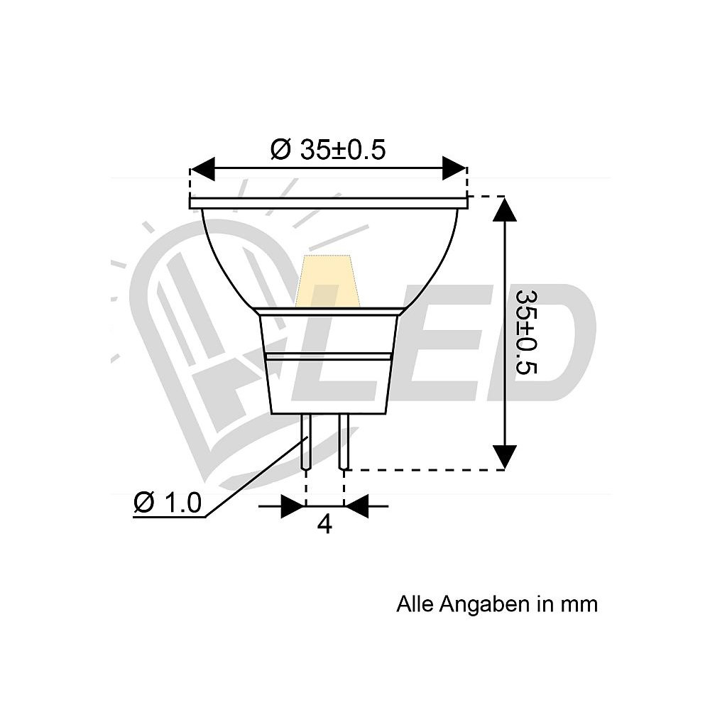 David LED-Leuchtmittel COB Spot MR11 GU4