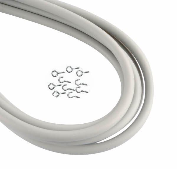 Fawo Spannfix Gardinenspirale grau mit 5 Haken und 5 Ösen, 5 m