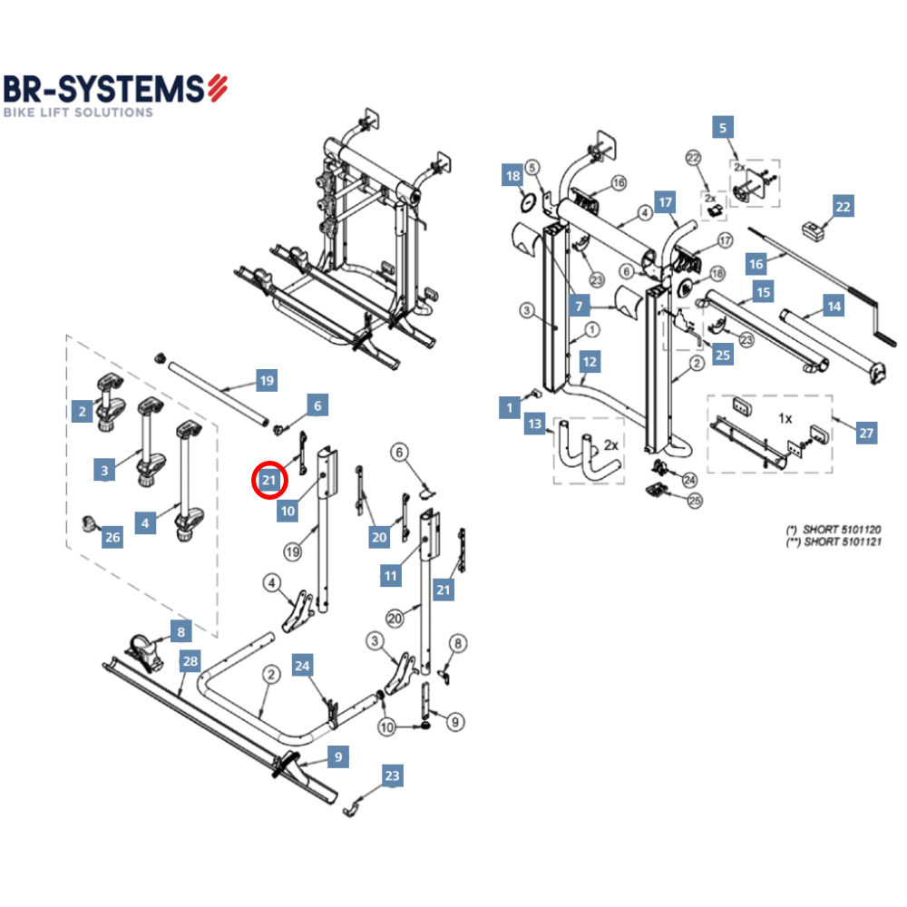 BR-Systems Radplatte Wagon Schloss & Riemen für Bike Lift