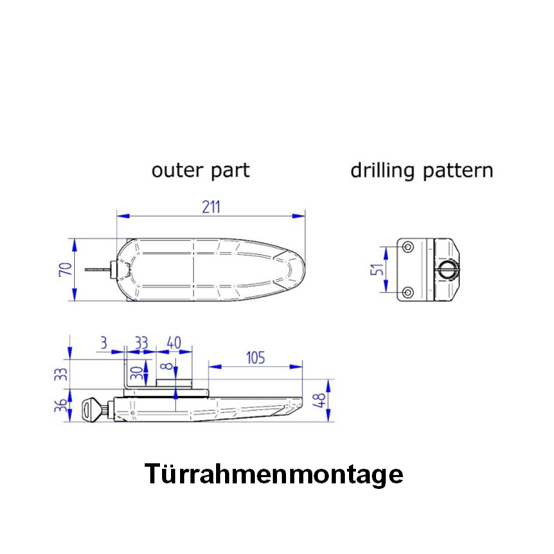 Thule Universal Lock 3 weiß - 3 Stück gleichschließend