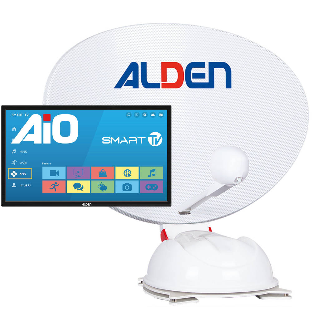 Alden Sat-Anlage AS4 80 Skew / GPS Ultrawhite inkl. TV A.I.O. Smart