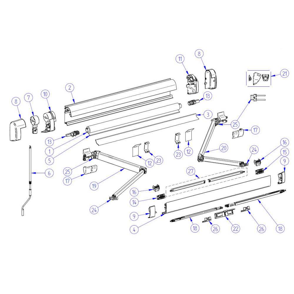 Abdeckung für Gelenkarm-Befestigung, Omnistor 5200/4900/4200 (Nr. 1500602235)