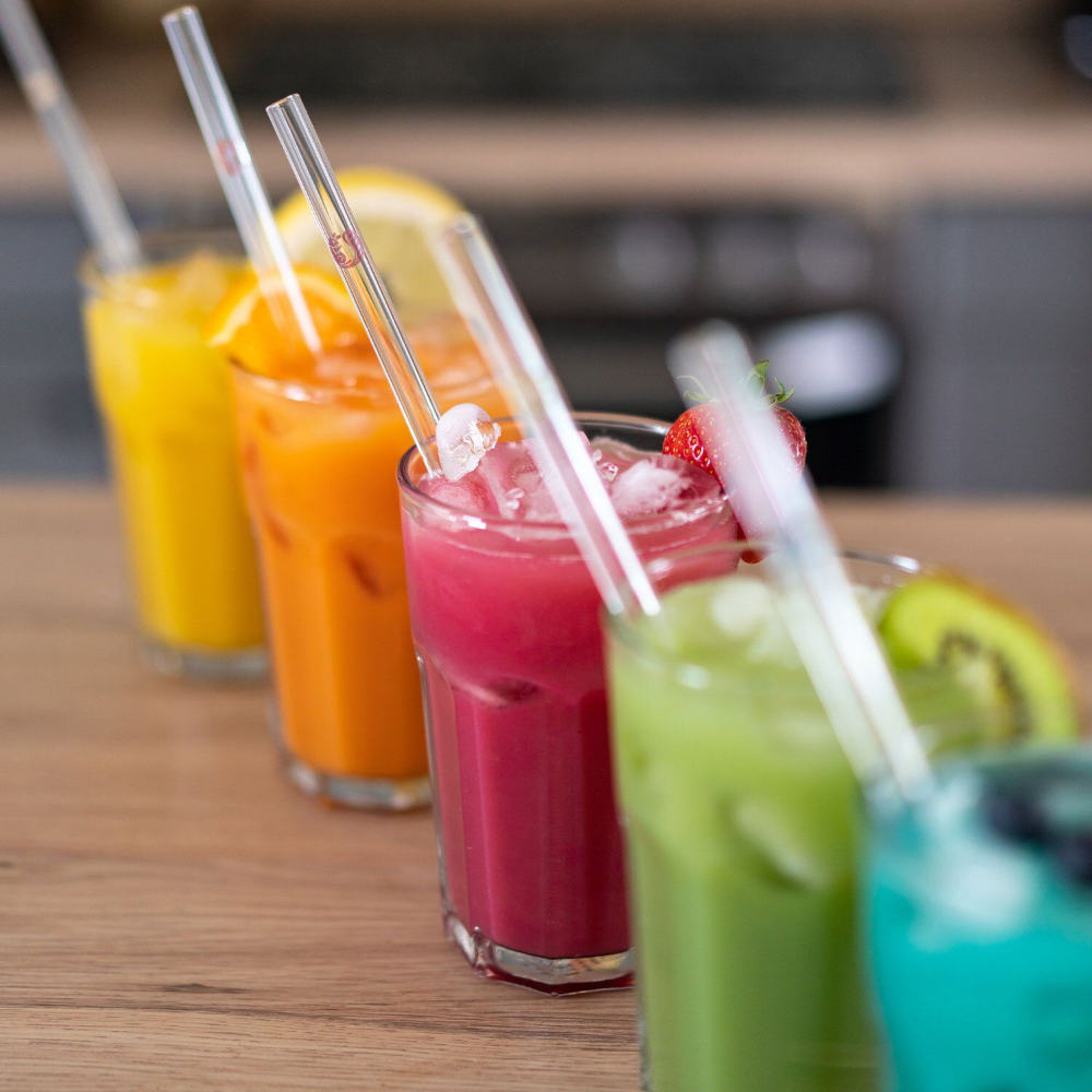 Chinchilla Glastrinkhalme 23 cm, 6 Stück