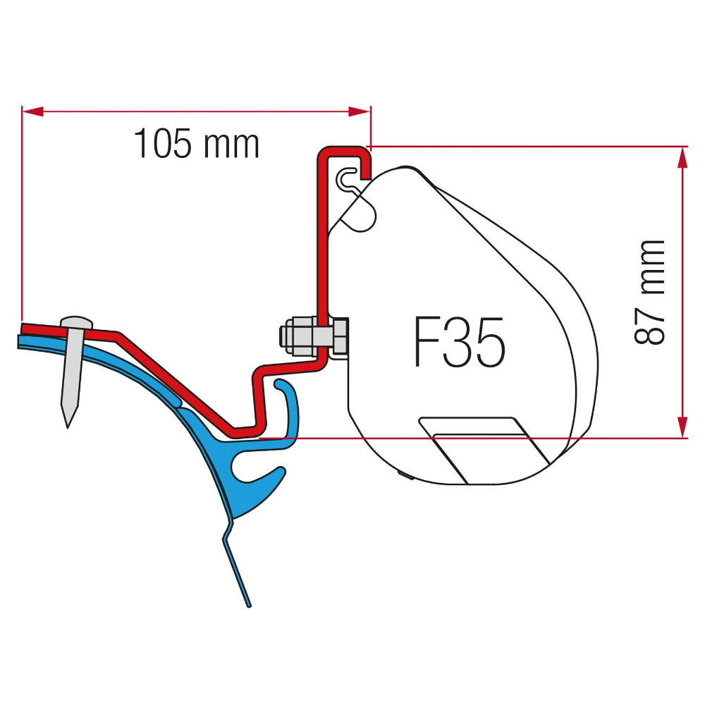 Fiamma Markisenadapter Kit VW T6 Kepler für F35