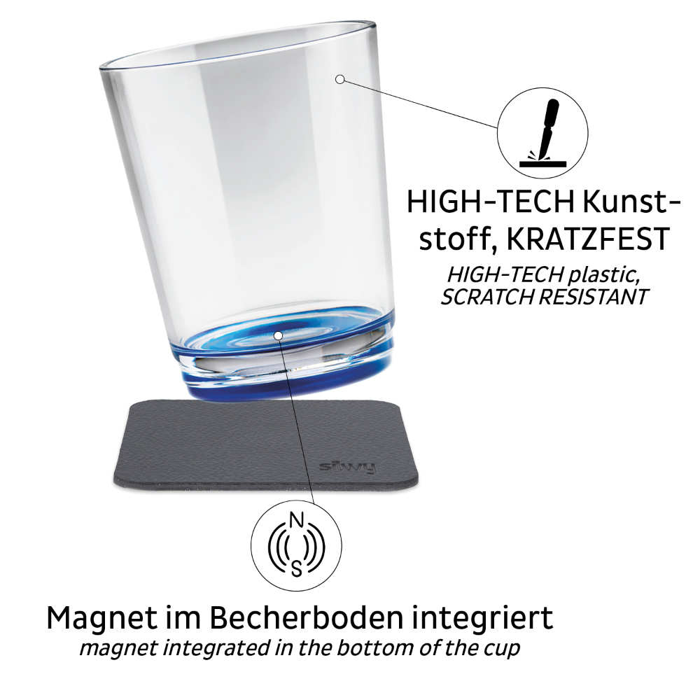 Silwy Magnet Trinkbecher 250 ml 2er-Set, lui blue