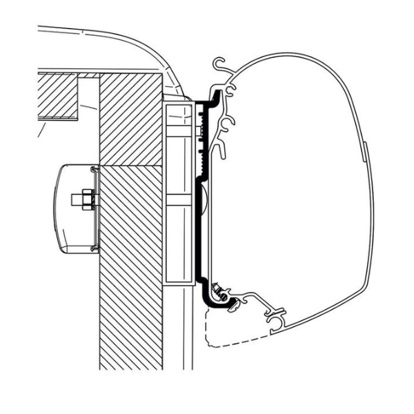Thule Adapter für Carado Sunlight  Set für Wandmontage