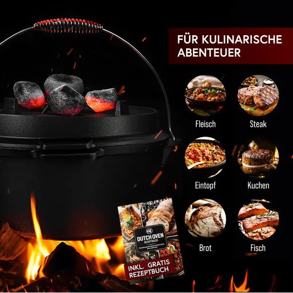 Gusskönig Klassisch Dutch Oven Set ohne Füße