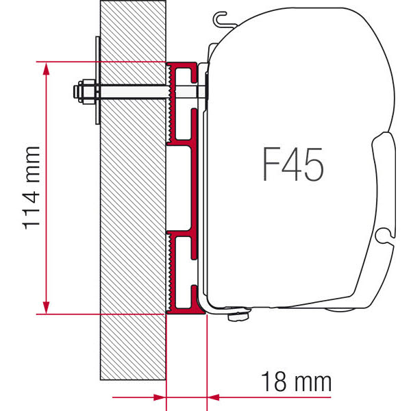 Fiamma D-Adapter Distanzstück F45 S/F45 L/ZIP