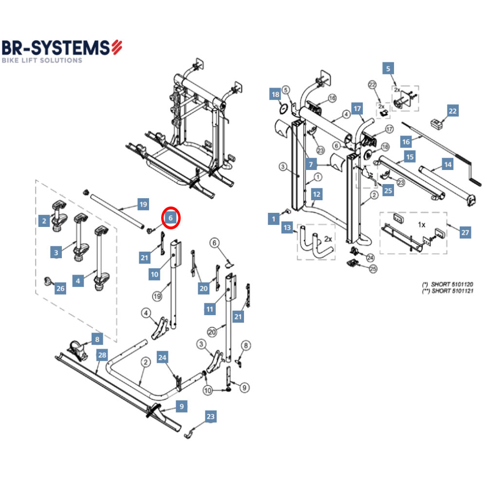 BR-Systems Endkappe Querrohr für Bike Lift