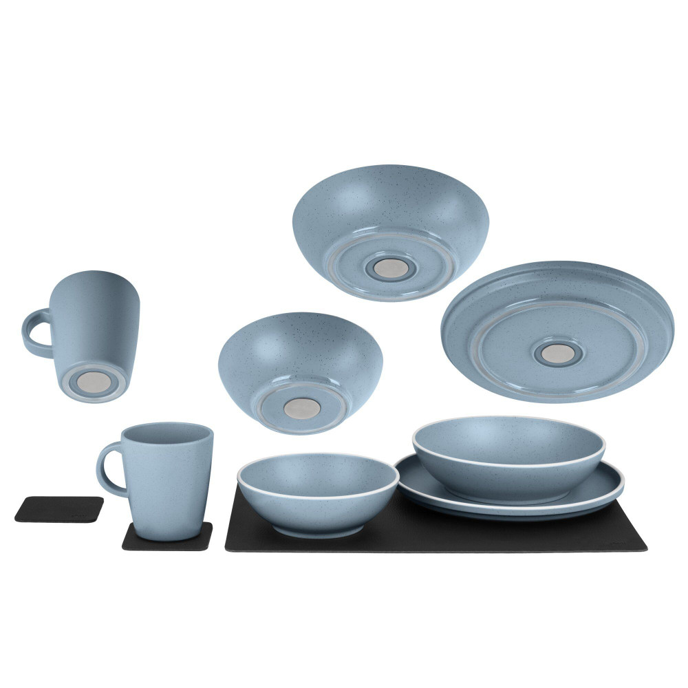 Brunner Geschirrset Dolomit magnetisch blau