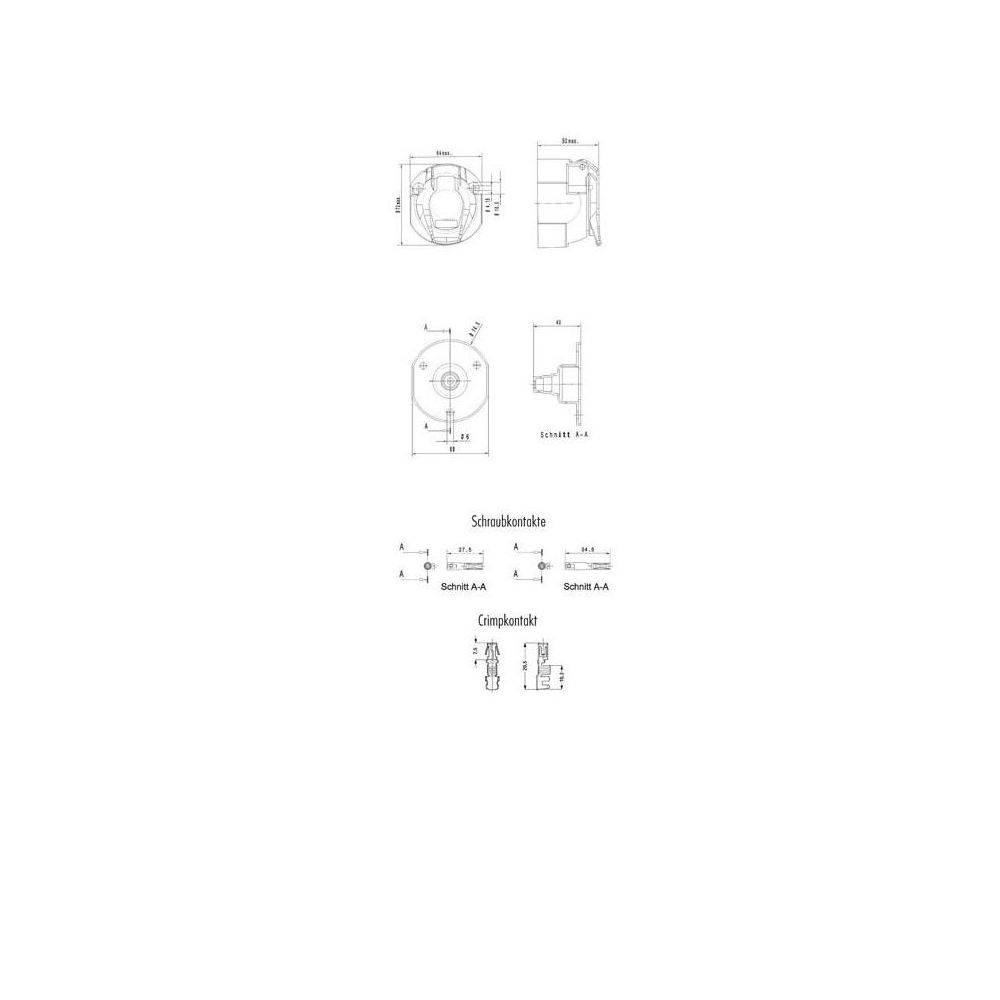Multicon West Steckdose 7/13-polig mit Mikroschalter
