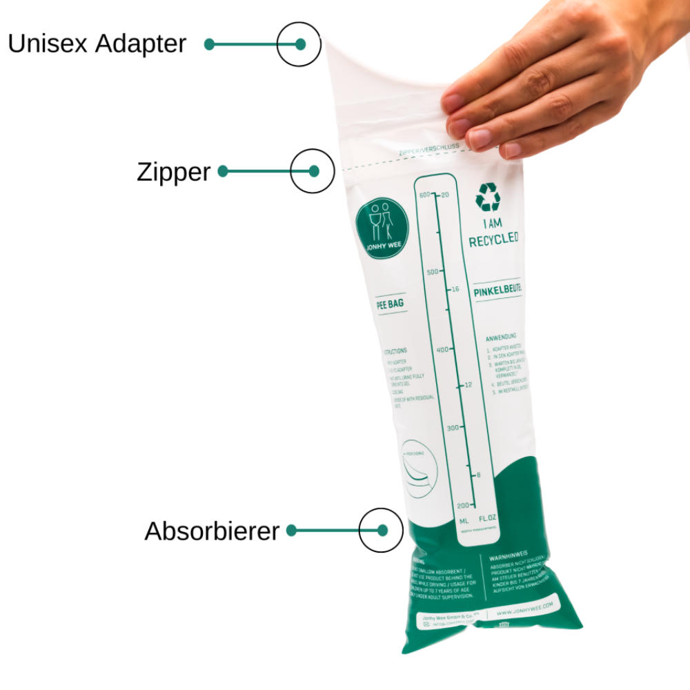 Jonhy Wee Notfalltoilette für unterwegs Unisex, 3er-Pack