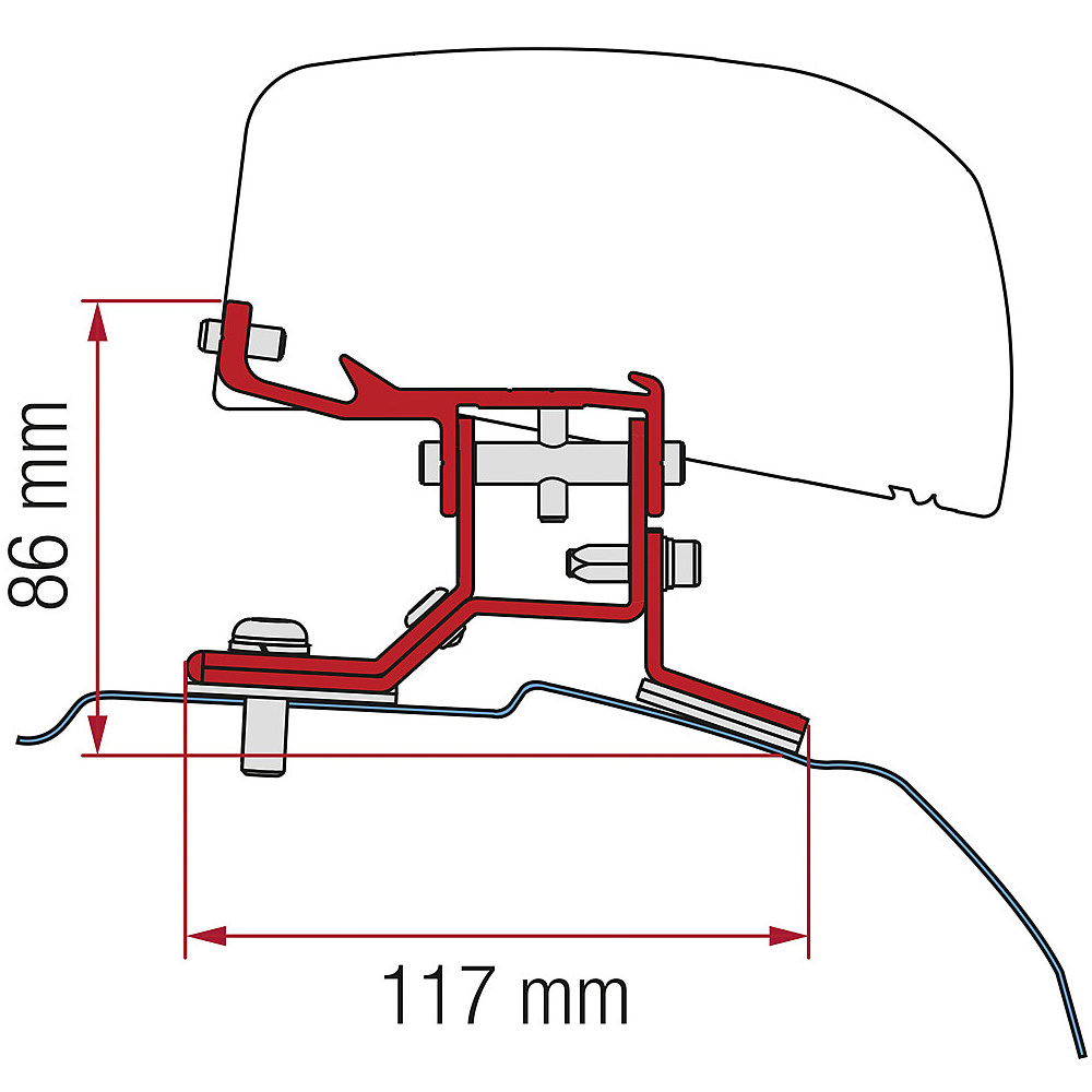 Fiamma Markisenadapter Kit F40 Ford Custom L1 ab 2012 - Linkslenker