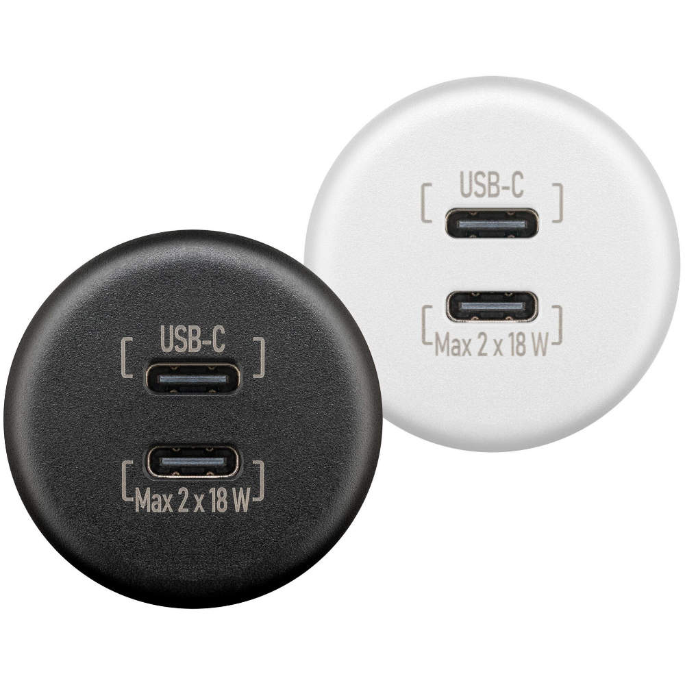 wentronic Dualer Einbaucharger USB-C 2x 18 W
