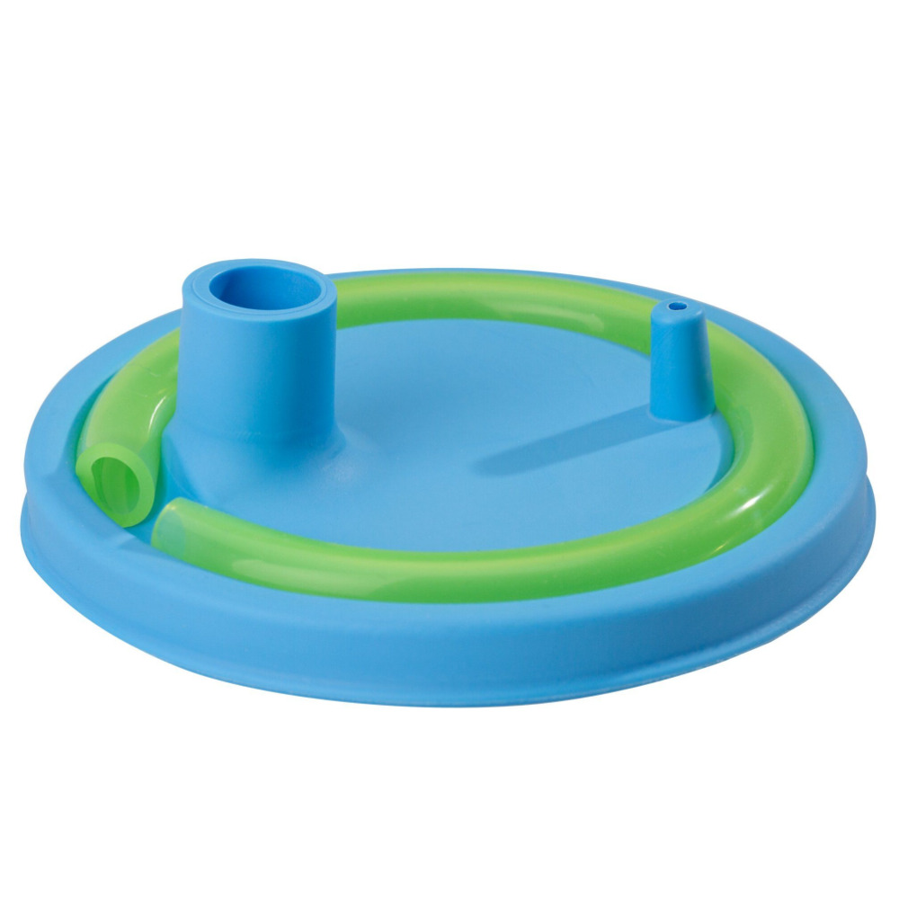 joosiecap Deckel mit Trinkhalm, blau mit Trinkhalm in grün