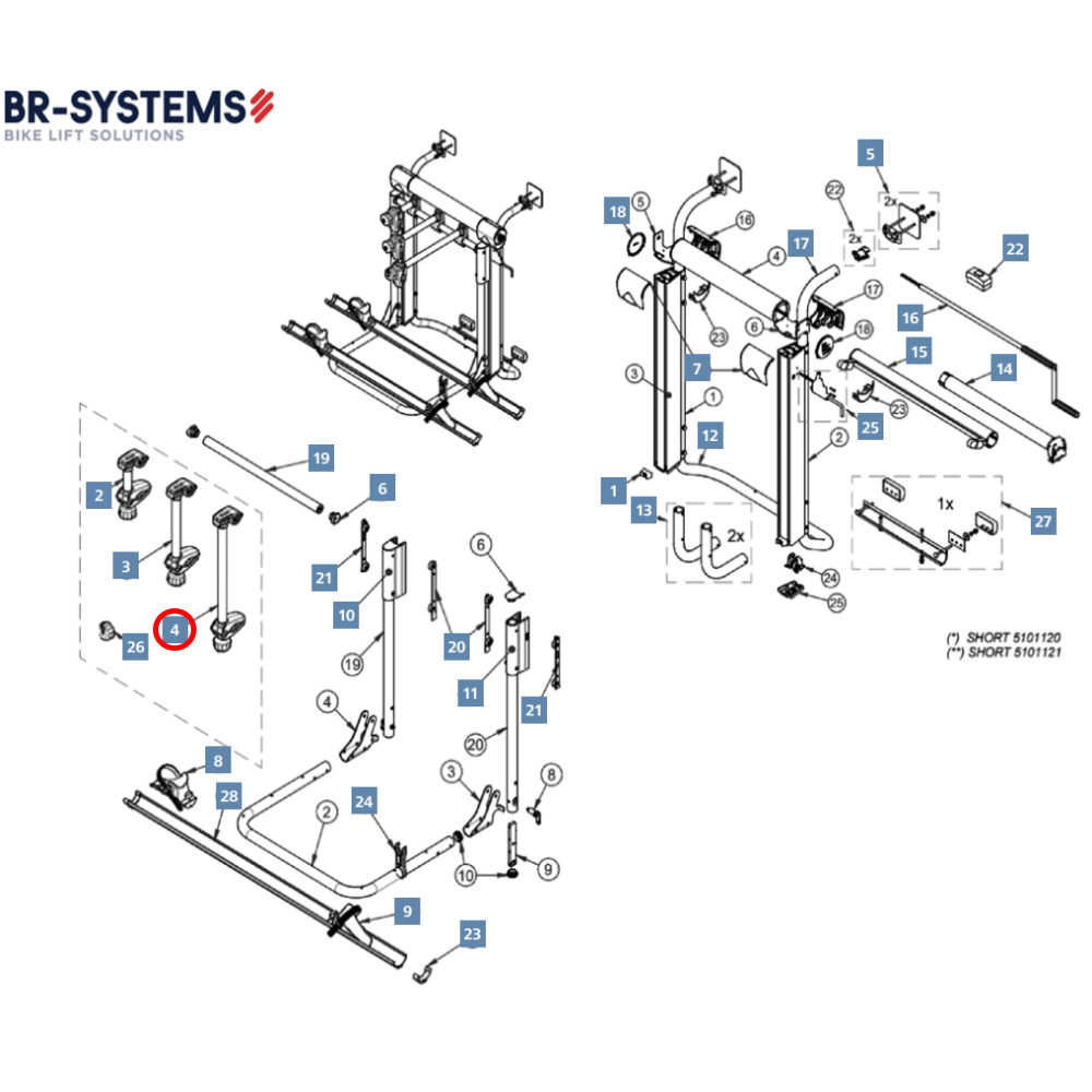 BR-Systems Abstandhalter large, 3. Rad für Bike Lift