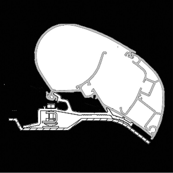 Dometic Adapter zu Dachmarkise PR 2000 + 2500 f. Ducato, Jumper, Boxer - 375 cm