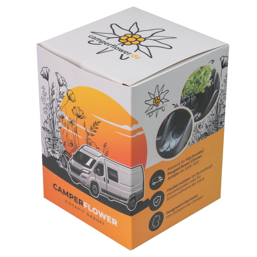 Camperfower Blumentopf/Getränkehalter für Cockpit