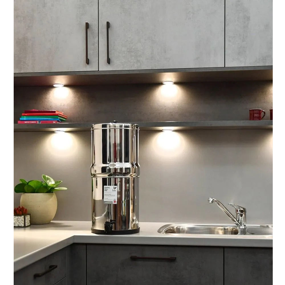 British Berkefeld Schwerkraft Trinkwasserfilter Edelstahl, 8,5 Liter