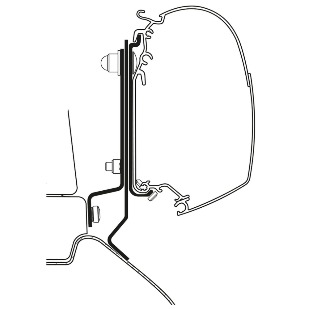Thule Adapter für MB Sprinter ab Bj. 2006/04 mit ELAN Aufstelldach zu TO Serie 5