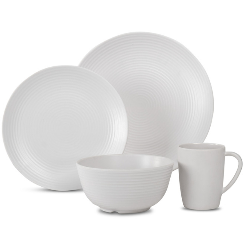 Camp4 Geschirrset Lund 16-teilig, weiß