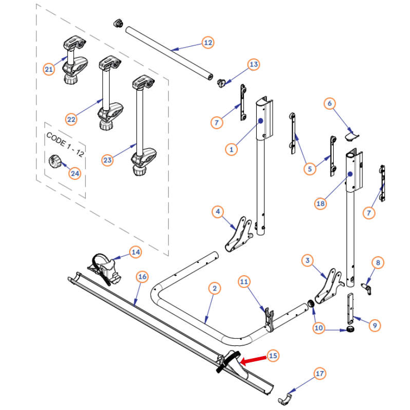 BR-Systems Radhalter RH rechts zu Bike Lift