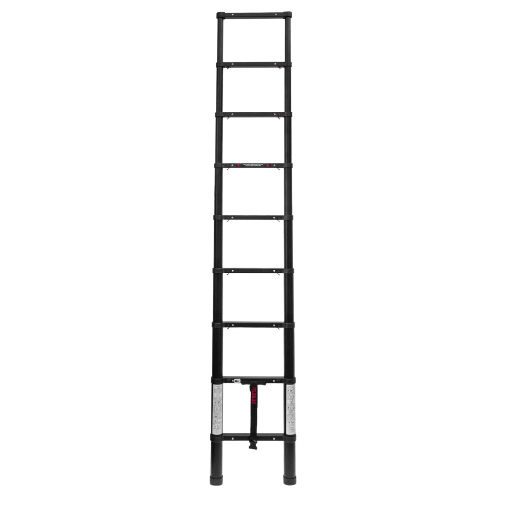 Leitertec Teleskopleiter inkl. Leiterhalter - 8 Stufen, 260 cm