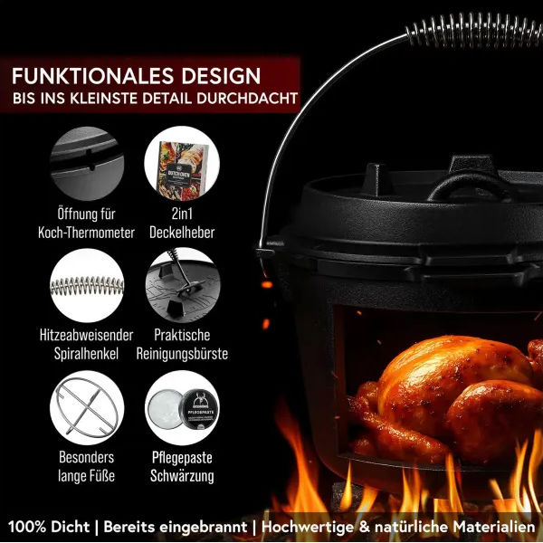 Gusskönig Klassisch Dutch Oven Set ohne Füße