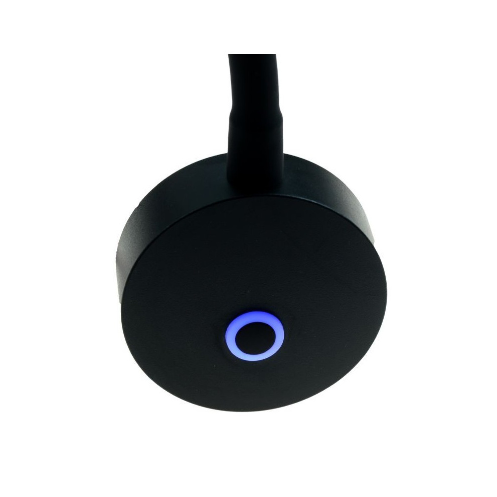 David LED Schwanenhalsleuchte schwarz mit Dimmschalter