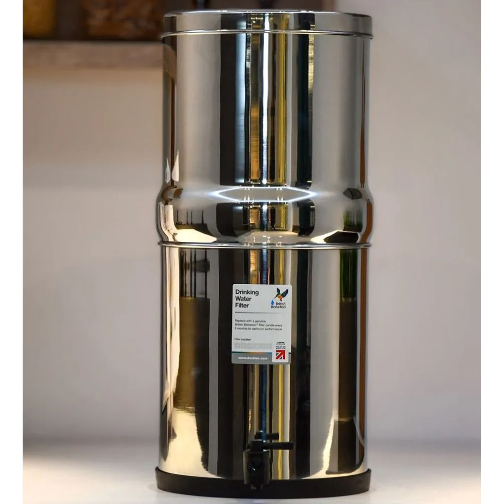 British Berkefeld Schwerkraft Trinkwasserfilter Edelstahl, 8,5 Liter